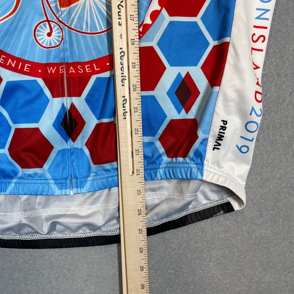 Primal Cycling Jersey Men XL White Red P2P Vashon Island 2019 Bike Race Full Zip - Picture 10 of 12